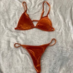 Orange velvet bikini